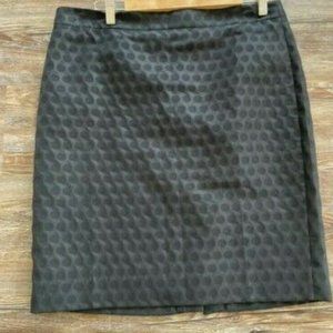 J.Crew Pencil Skirt Womens Size 12 Black Polka Dot